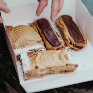 Classic French pastries Classic French pastries - eclairs and tartes
